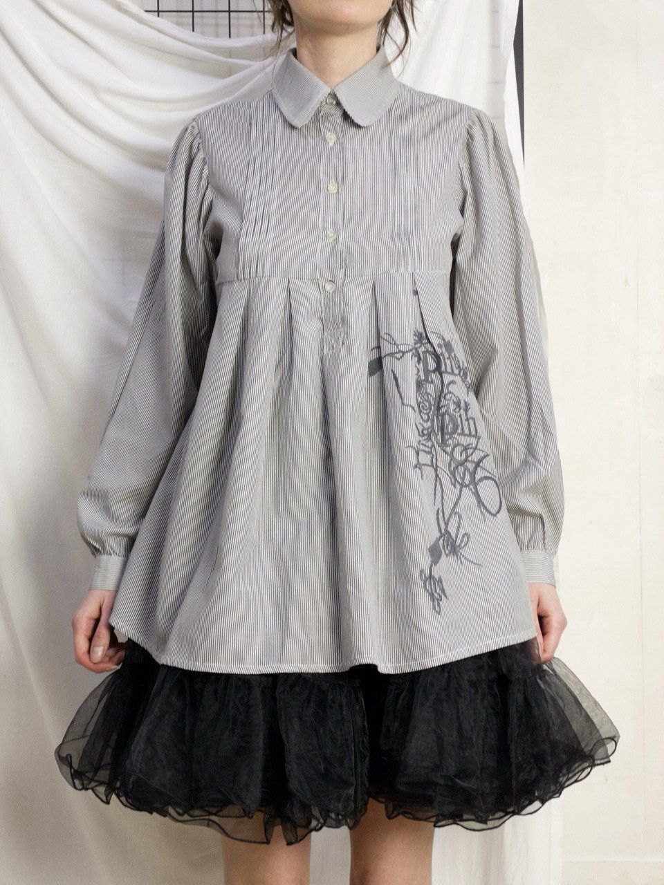 Cop Copine Cop Copine embroidered black&white pinstripe shirt blouse Size S / US 4 / IT 40 - 14 Thumbnail