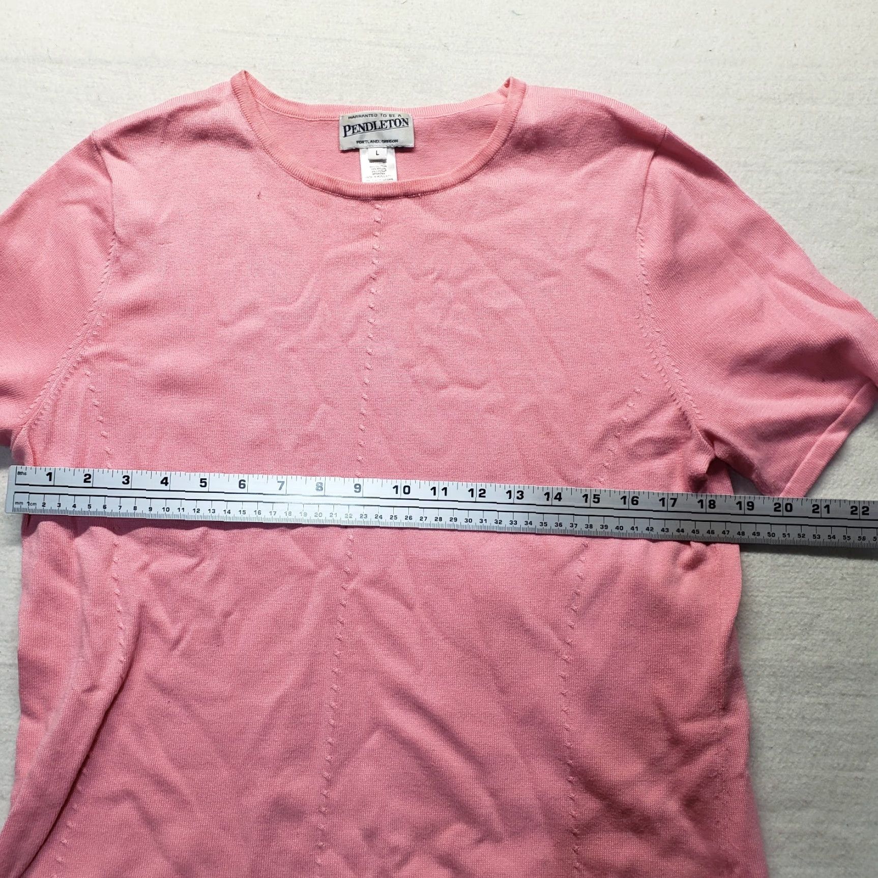 Pendleton VINTAGE Pendleton Pink Short Sleeve Knit Sweater Adult Women L Large Knit Style Pullover Casual 90s Retro Holiday Size L / US 10 / IT 46 - 3 Thumbnail