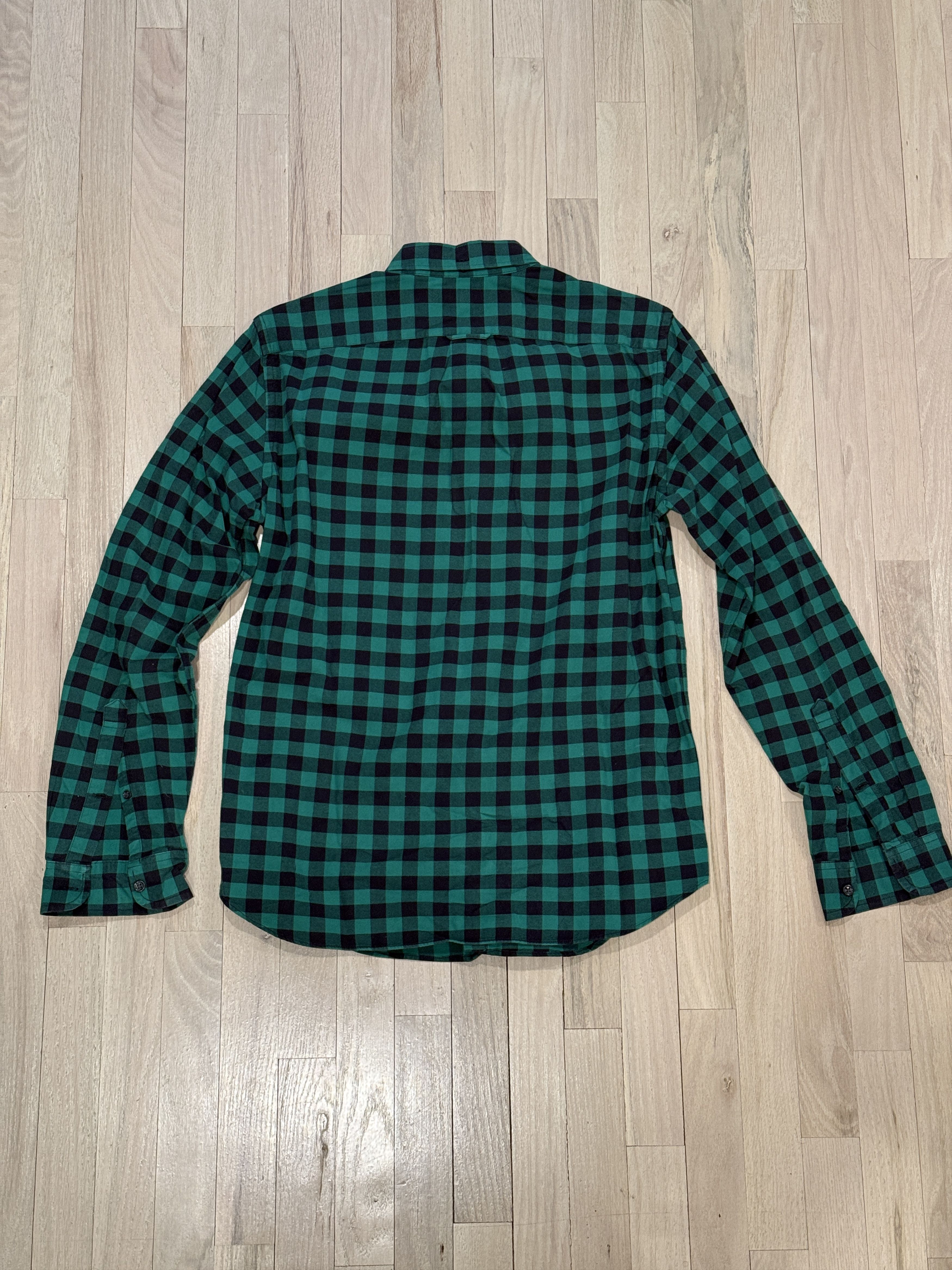 J.Crew J.Crew Green Buffalo Check Plain Oxford Cloth Button Down Size US M / EU 48-50 / 2 - 2 Thumbnail