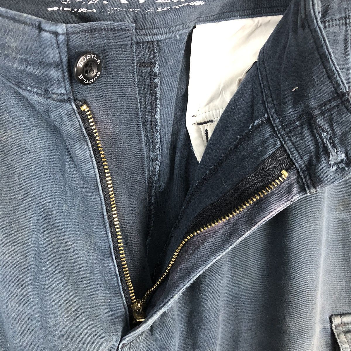 Japanese Brand DL Burtle Dark Blue ripped Cargo Multipocket Pants #C759 Size US 34 / EU 50 - 13 Thumbnail