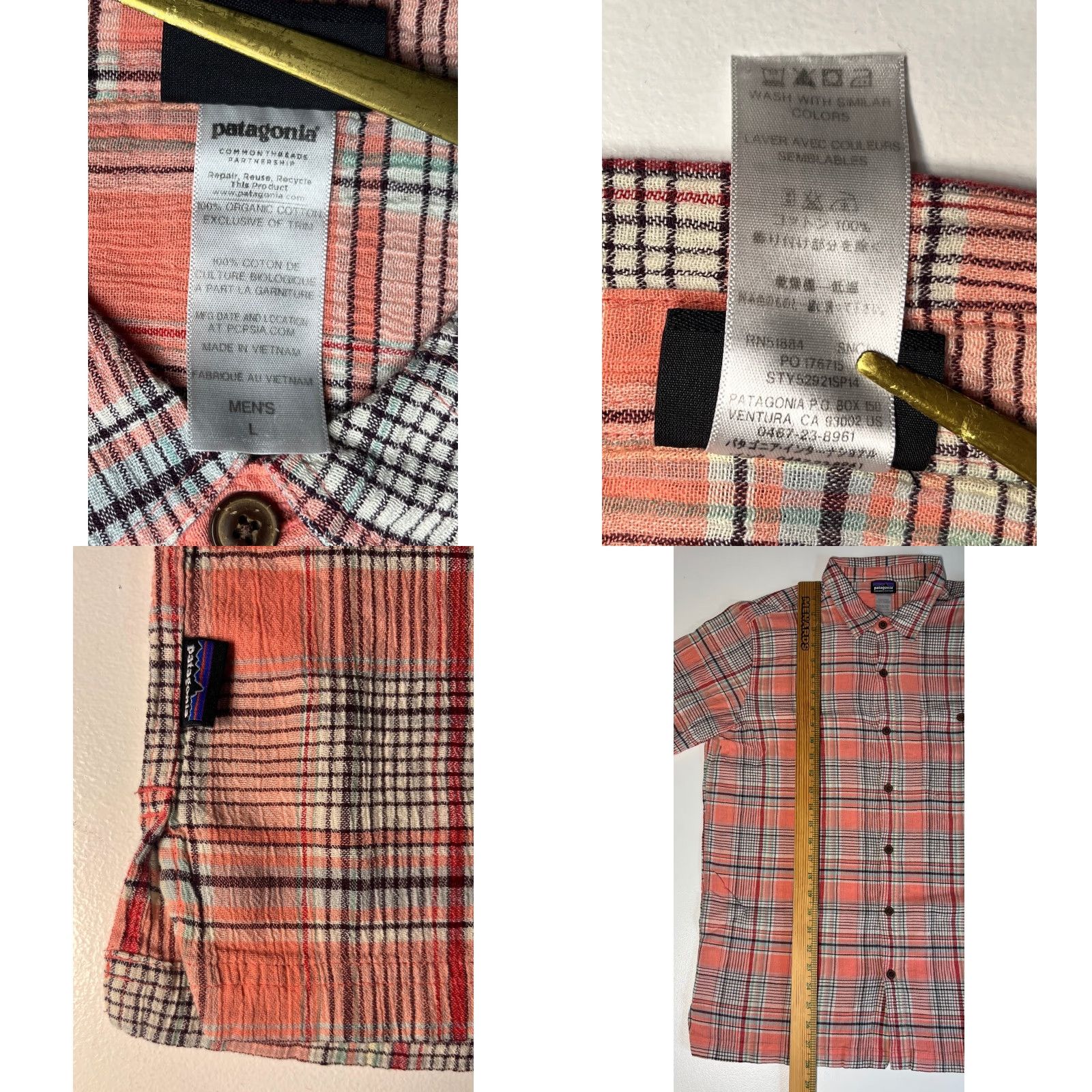 Patagonia Patagonia Men’s A/C Short Sleeve Seersucker Shirt Plaid Sz L Size US L / EU 52-54 / 3 - 8 Thumbnail