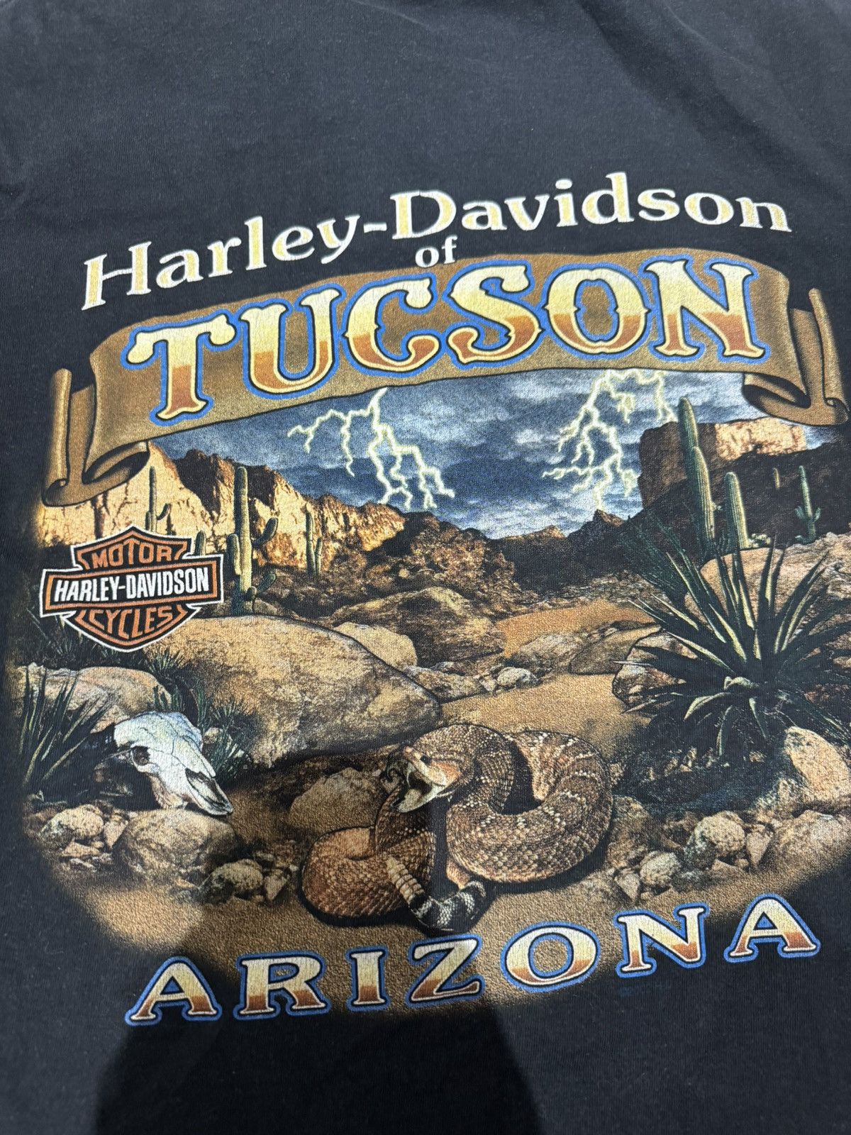 Harley Davidson × Vintage Vintage Faded Black Harley “Tucson” Tee Size US L / EU 52-54 / 3 - 8 Thumbnail