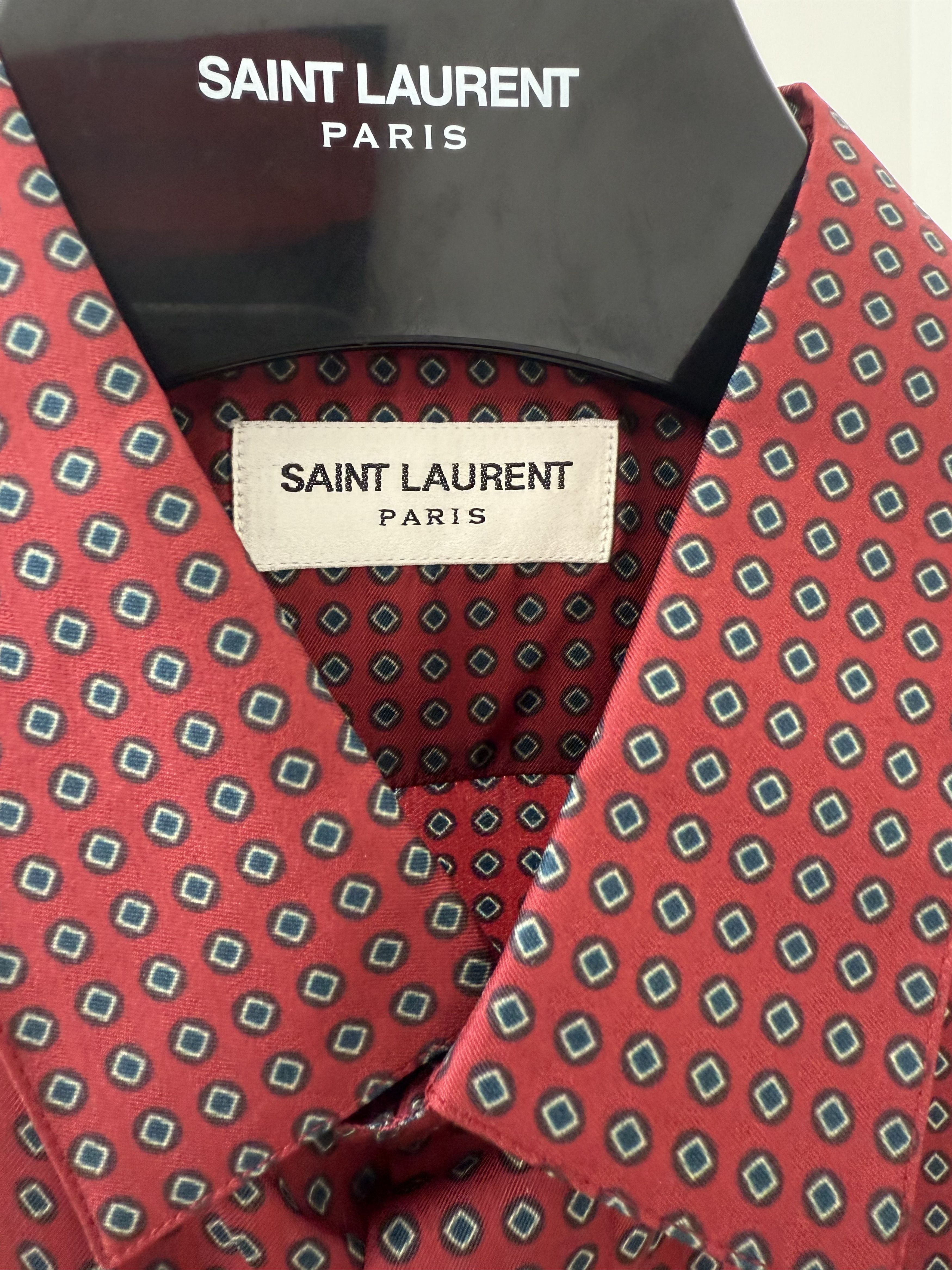 Saint Laurent Paris SS23 Saint Laurent Silk Diamond Shirt Size US M / EU 48-50 / 2 - 10 Thumbnail