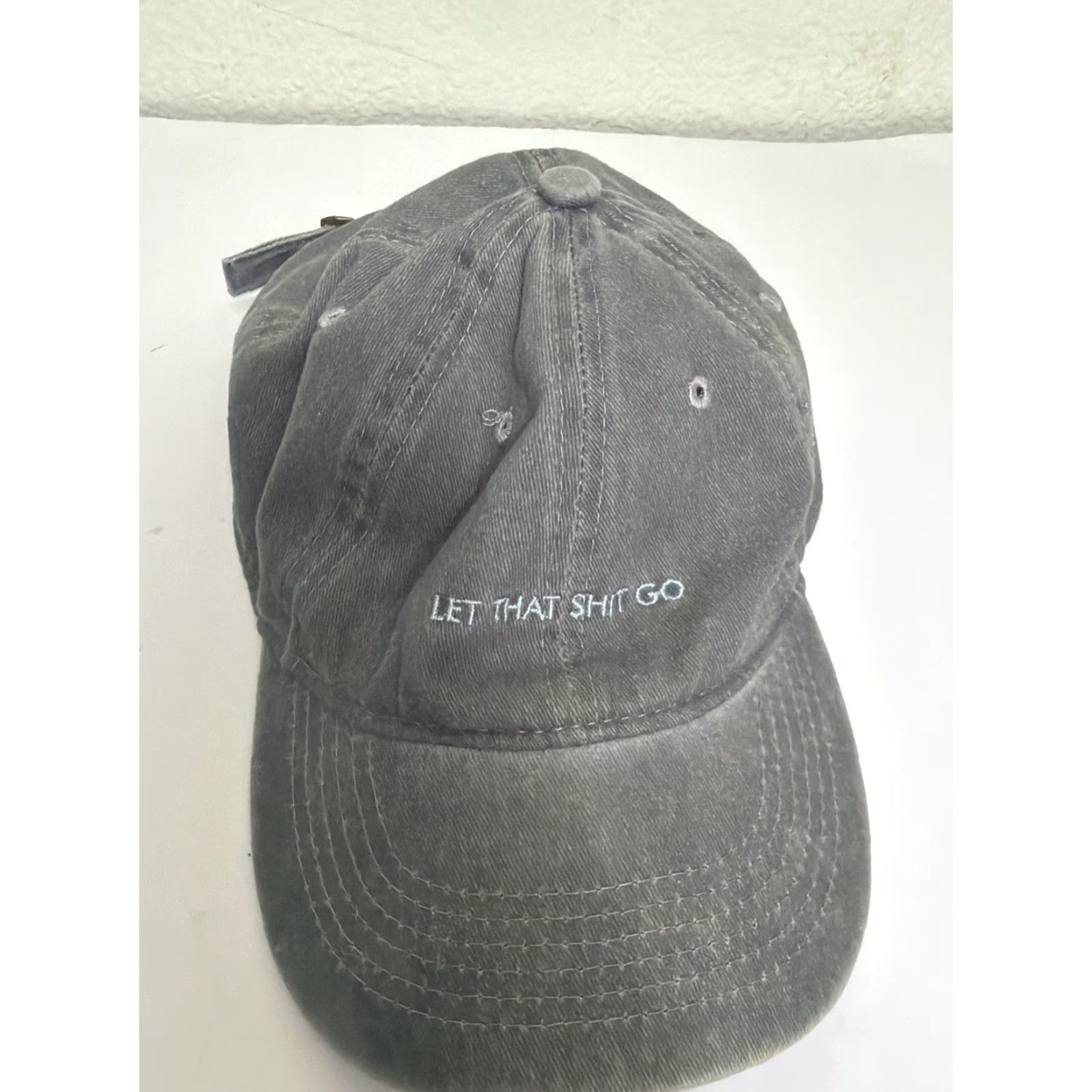 Vintage That Hat Strapback Dad Hat Gray Adjustable Cotton Embroidered “let That Go!" Size ONE SIZE - 6 Thumbnail