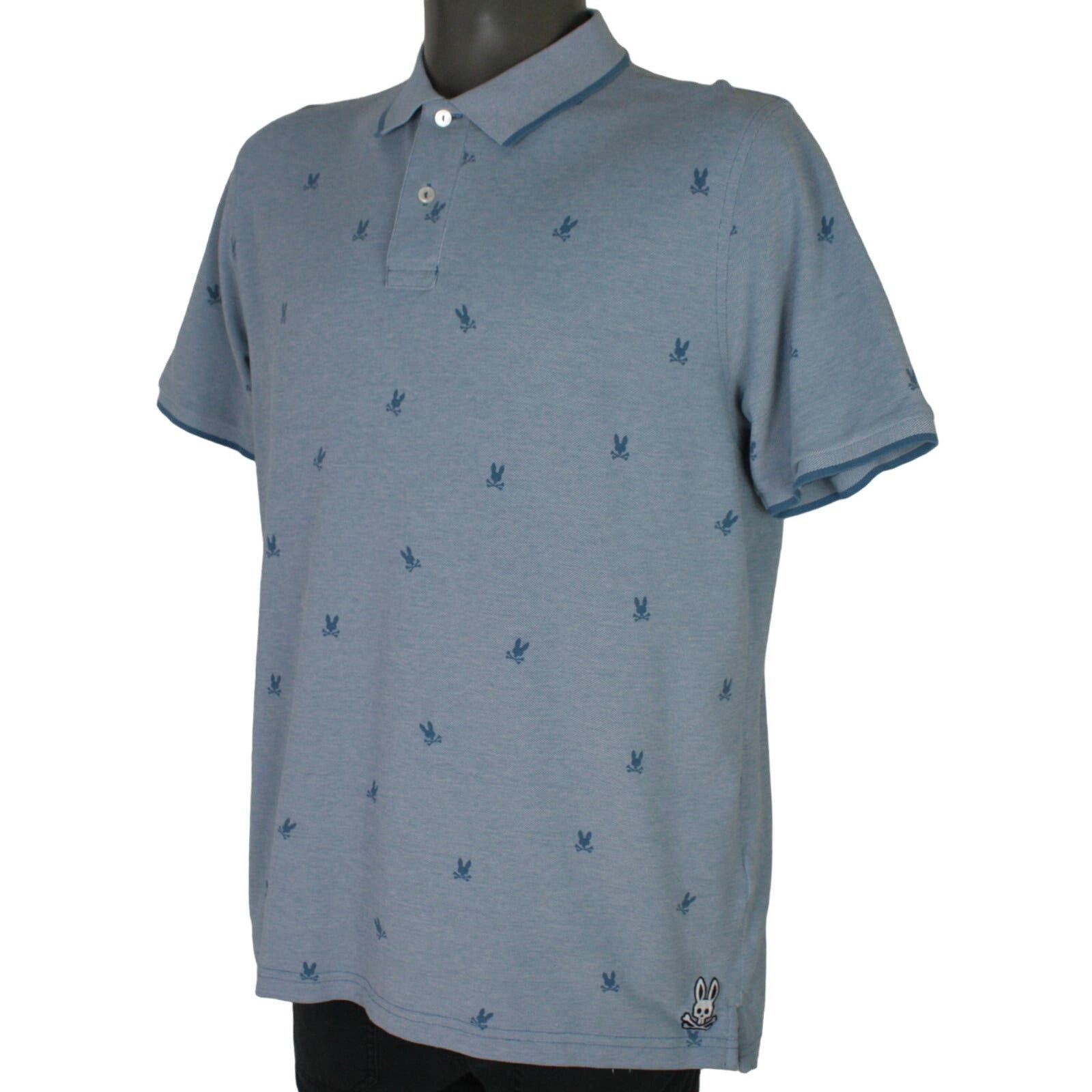 Psycho Bunny Psycho Bunny All Over Print Polo Shirt Blue Tail Crest 6 Size US L / EU 52-54 / 3 - 1 Thumbnail
