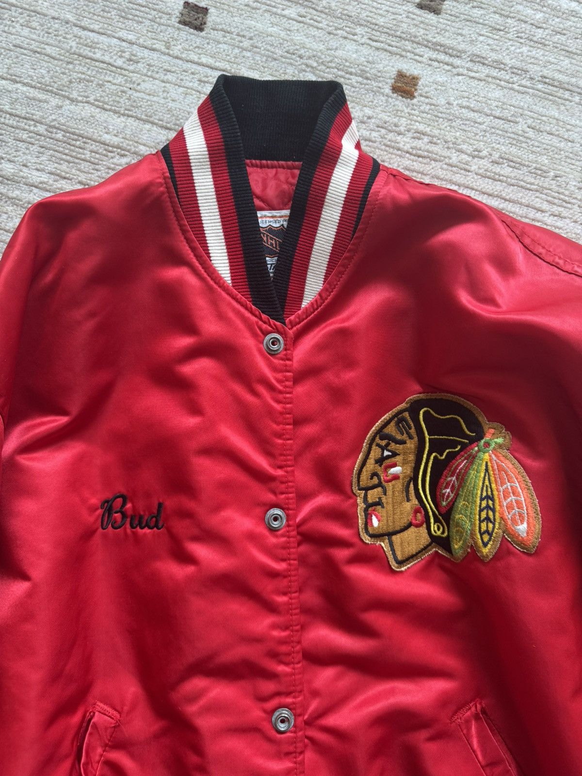 Starter Vintage Starter Chicago Blackhawks Jacket (extra Patches) Size US L / EU 52-54 / 3 - 4 Thumbnail