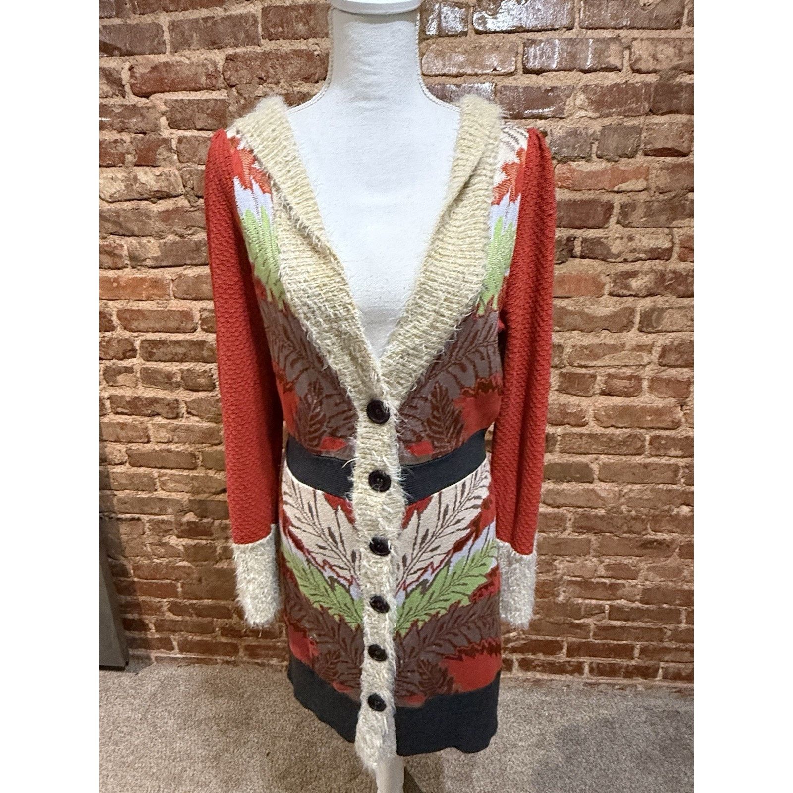 Anthropologie Anthropologie New Orleans Holiday Fern Hooded Sweatercoat M Size M / US 6-8 / IT 42-44 - 2 Thumbnail