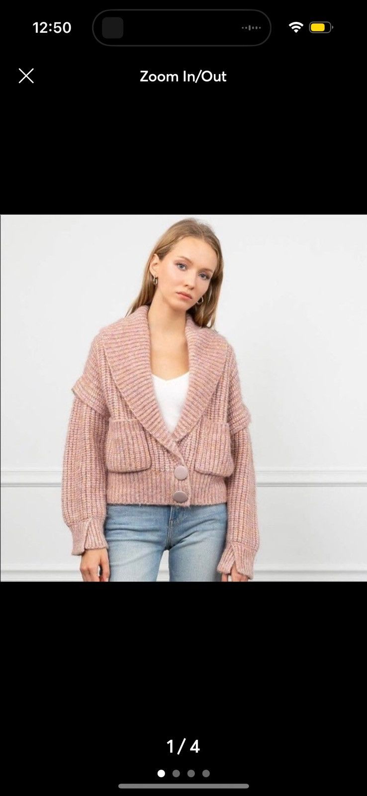JINS Rivka Pink Rib Knit Cardigan - J.ING Size S / US 4 / IT 40 - 1 Thumbnail