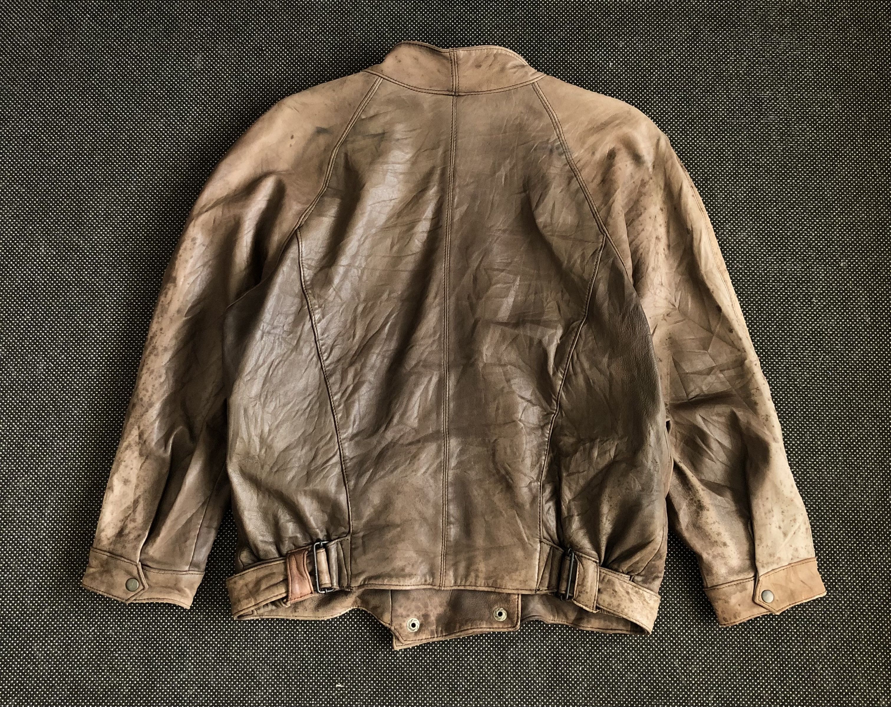 Japanese Brand VINTAGE 80’S HARAJUKU MOTHER LAMBSKIN BELTED BLOUSON JACKET Size M / US 6-8 / IT 42-44 - 2 Thumbnail