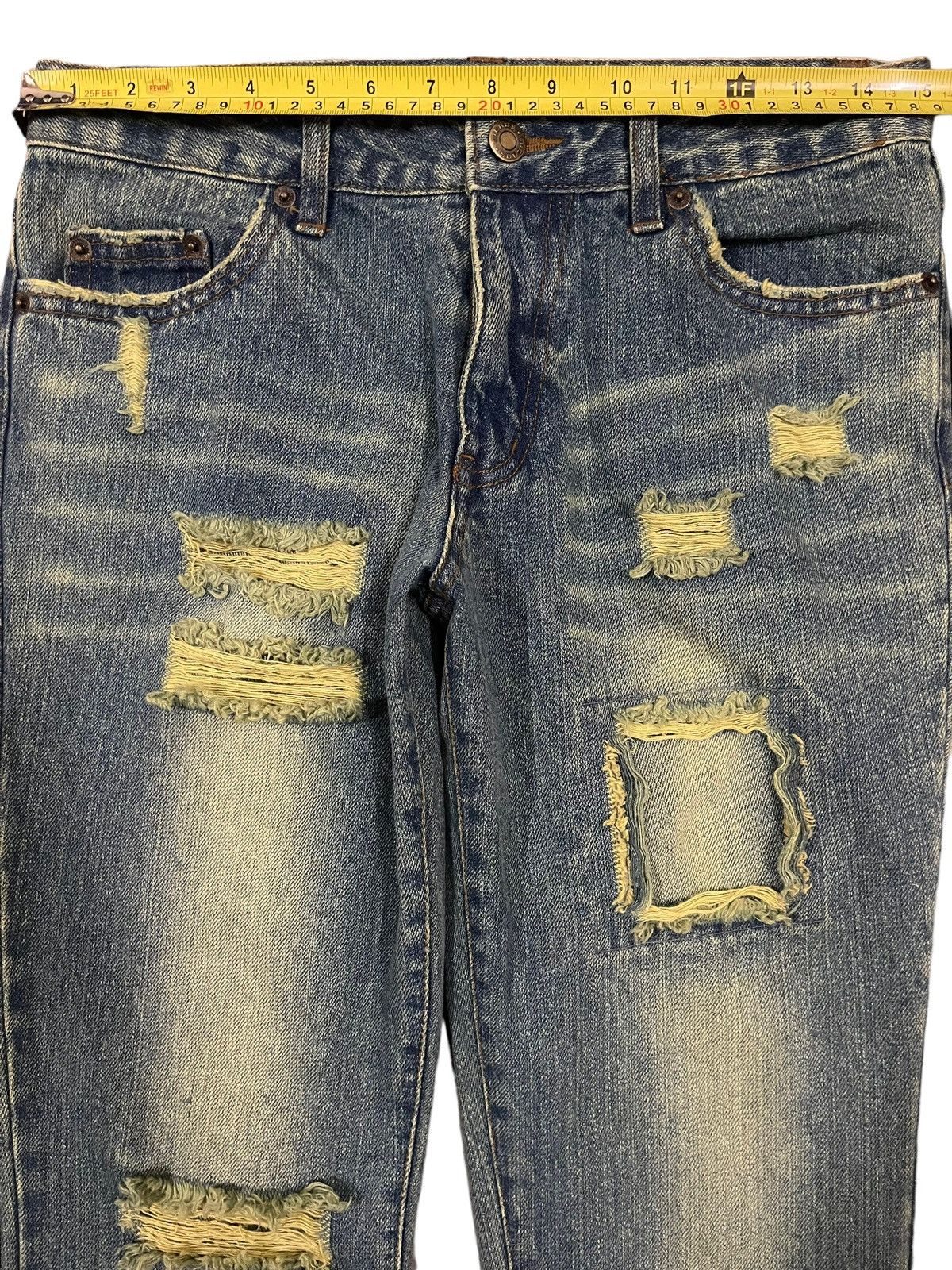 If Six Was Nine Vintage Japanese Brand Faded Wash Distressed Flare Jeans Size US 30 / EU 46 - 9 Thumbnail