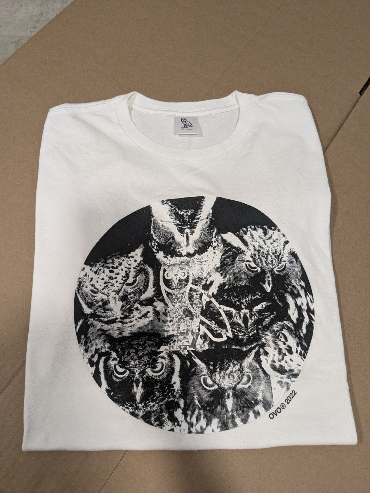 October's Very Own OVO OWL FLOCK T-SHIRT WHITE Men size large Worn once 2022 Size US L / EU 52-54 / 3 - 3 Thumbnail