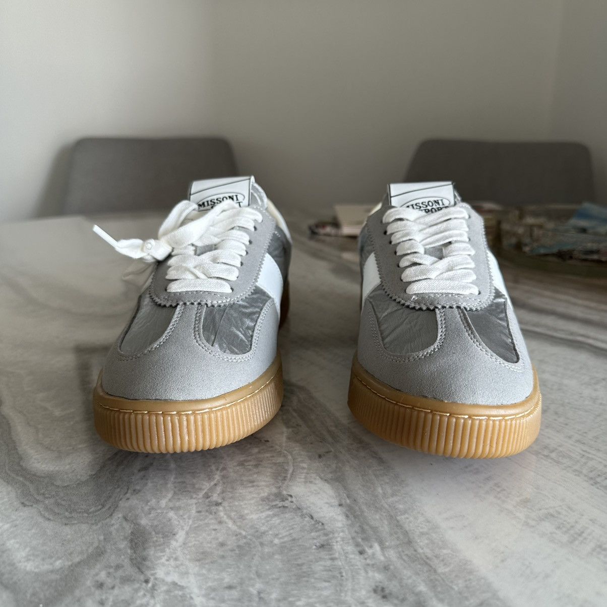 Missoni MISSONI SPORT 25MM Retro Low Top Platform Silver Sneakers Size US 8.5 / IT 38.5 - 3 Thumbnail