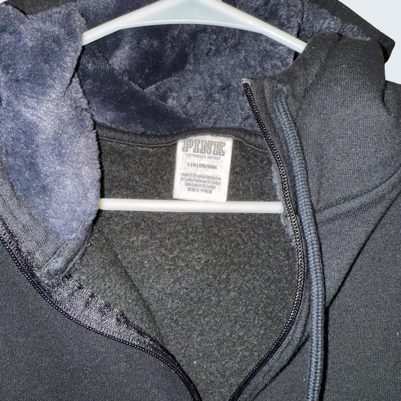 Other PINK Victoria's Secret Full Zip Hoodie Black White Fur L Size L / US 10 / IT 46 - 5 Thumbnail