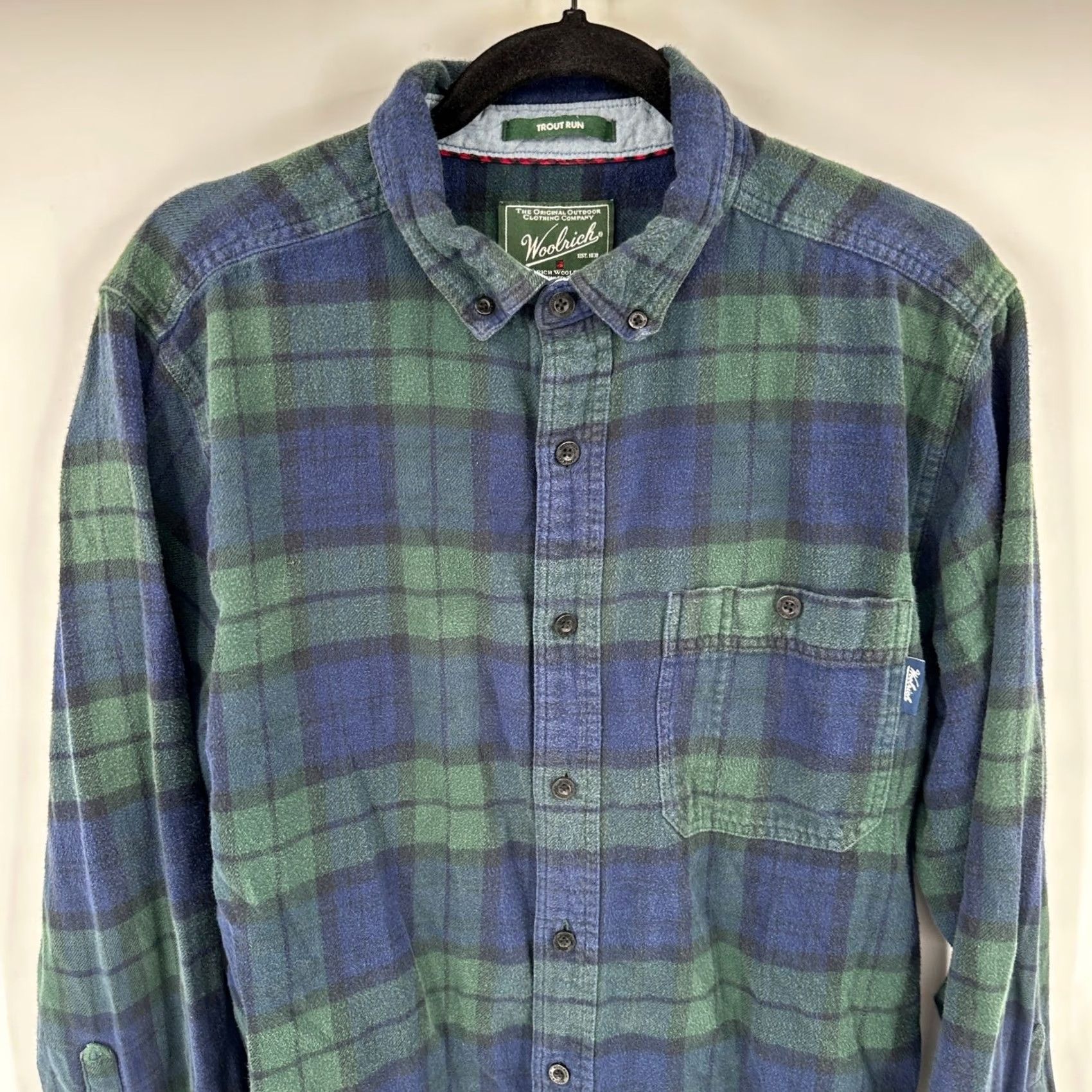 Vintage Woolrich Plaid Flannel Button Down Shirt Men XL Outdoor Woolrich Trout Run Button-Up Long Sleeve Casual Breathable Pockets Fall Winter Size US XL / EU 56 / 4 - 5 Thumbnail