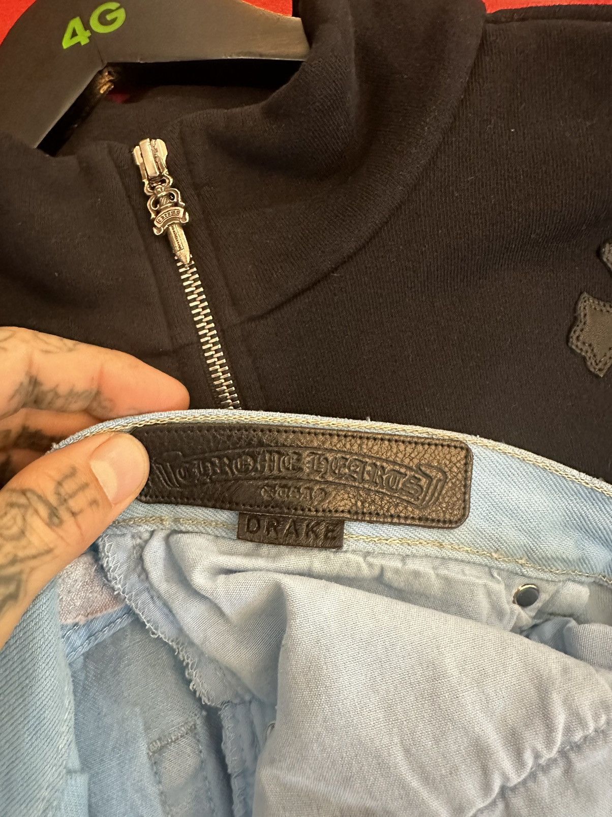 Chrome Hearts × Drake × Levi's DRAKE PERSONAL CHROME HEARTS CROSS PATCH JEANS Size US 40 / EU 56 - 14 Thumbnail