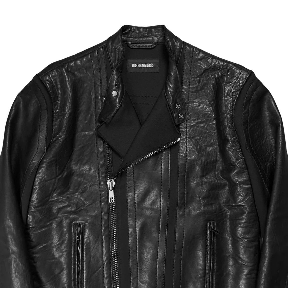 Dirk Bikkembergs Dirk Bikkembergs Asymmetric Zip Moto Leather Jacket Size US M / EU 48-50 / 2 - 4 Thumbnail