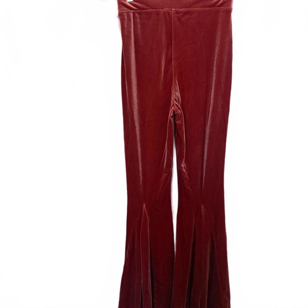 Designer Elegant Velvet Flare Pants Size 26" / US 2 / IT 38 - 1 Thumbnail