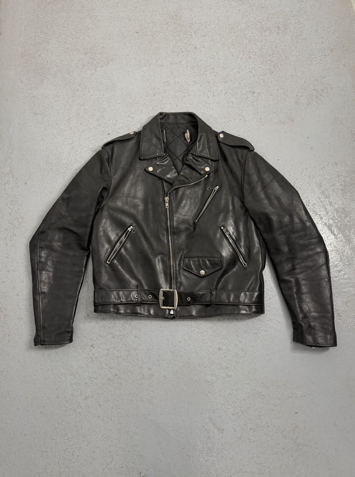 Vintage Schott Perfecto 418 Dense Leather Made In USA Jacket