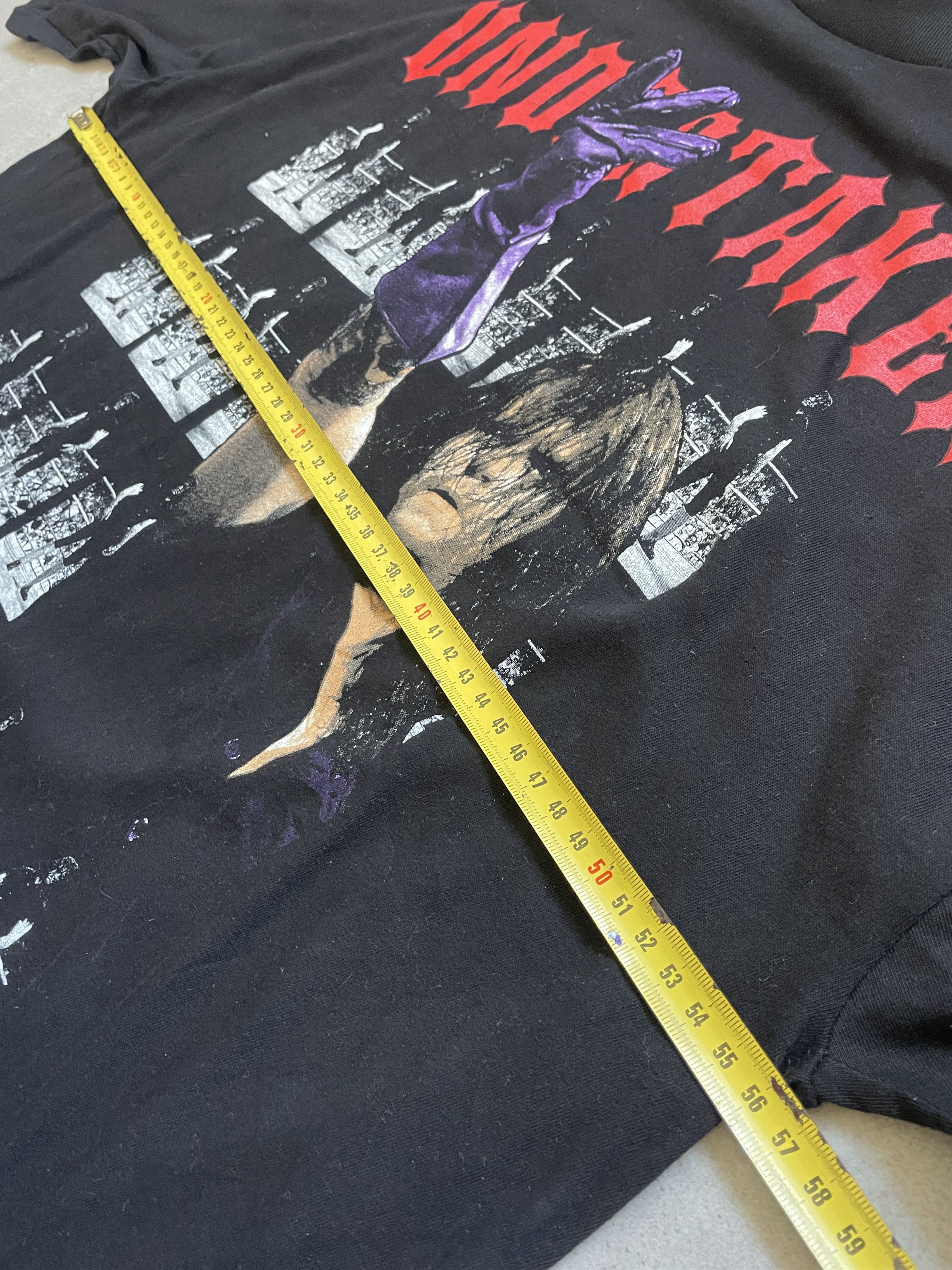 WWE VINTAGE 1994 WWE THE UNDERTAKER BODY COUNT SINGLE STITCH TEE Size US XL / EU 56 / 4 - 11 Thumbnail