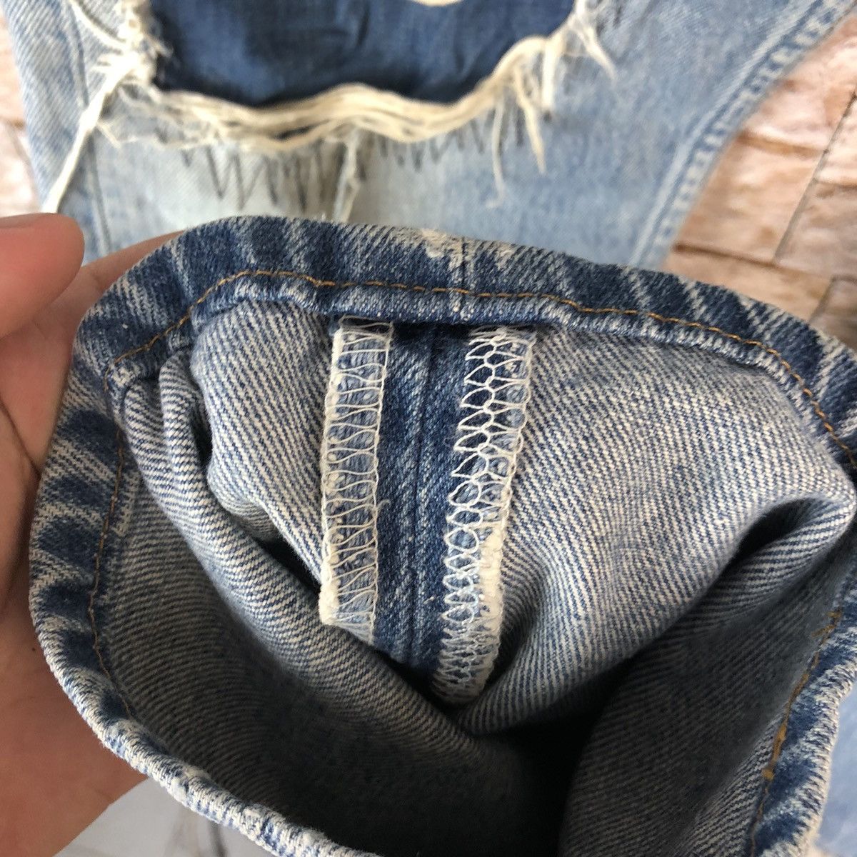 Levi's D 501 Levis patchwork ripped Distressed Denim Pants #A1013 Size US 32 / EU 48 - 13 Thumbnail