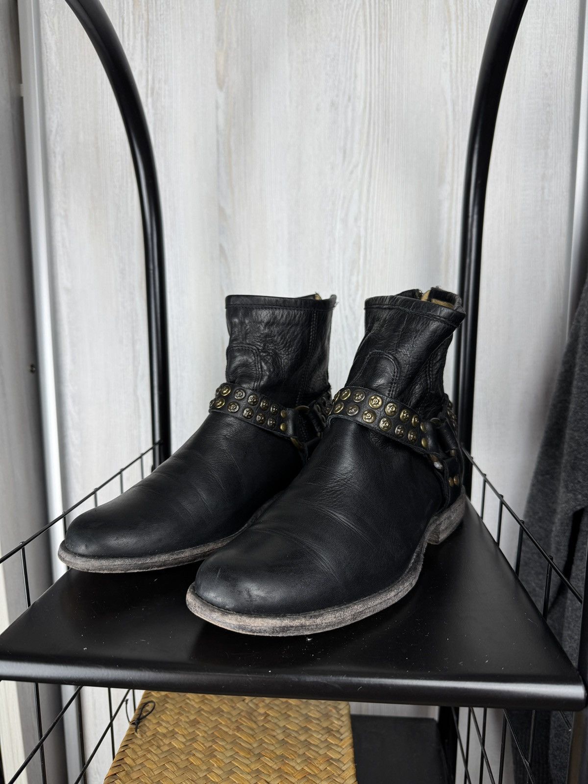 Frye Frye Phillip Studded Harness Boots Mid Calf Leather Studs 9B Size US 9 / IT 39 - 8 Thumbnail