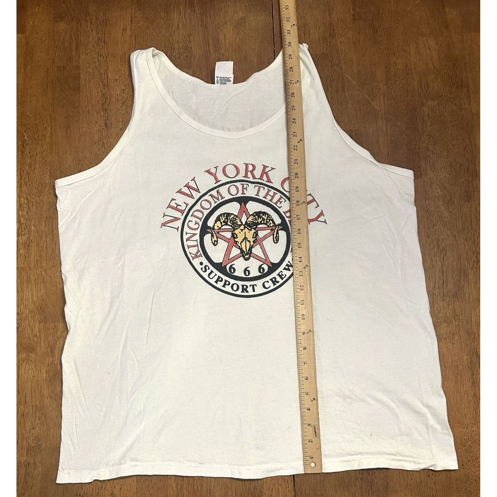 Anvil VINTAGE New York City 666 Satan Tank Top Shirt 2XL Kingdom Of The Beast Support Anvil Mens Size US XXL / EU 58 / 5 - 8 Thumbnail