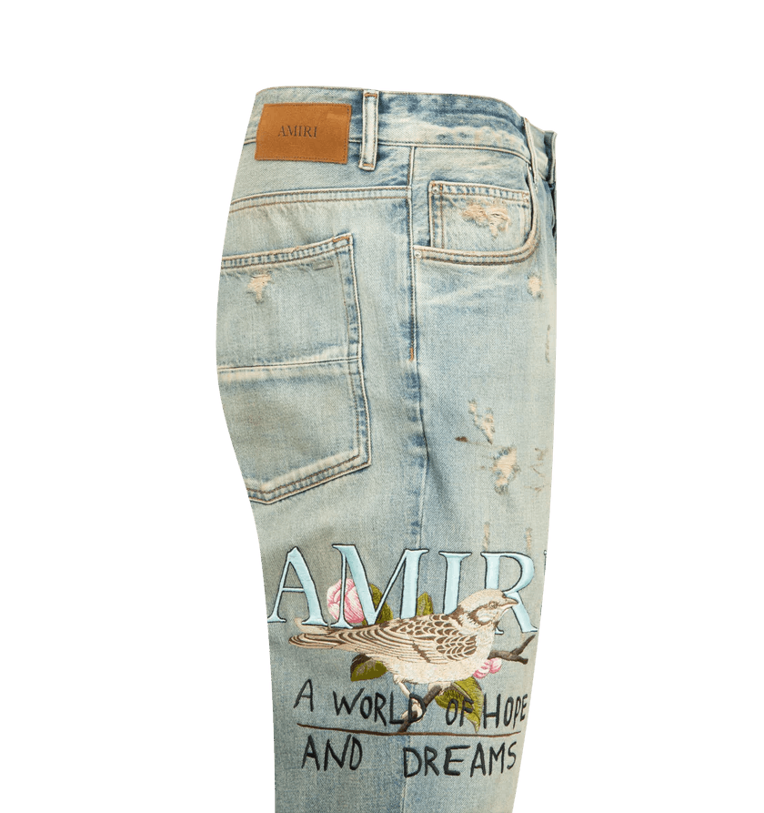 Amiri o1h1sh10526 Chateau MX1 Straight Flare Jean Size US 38 / EU 54 - 4 Thumbnail
