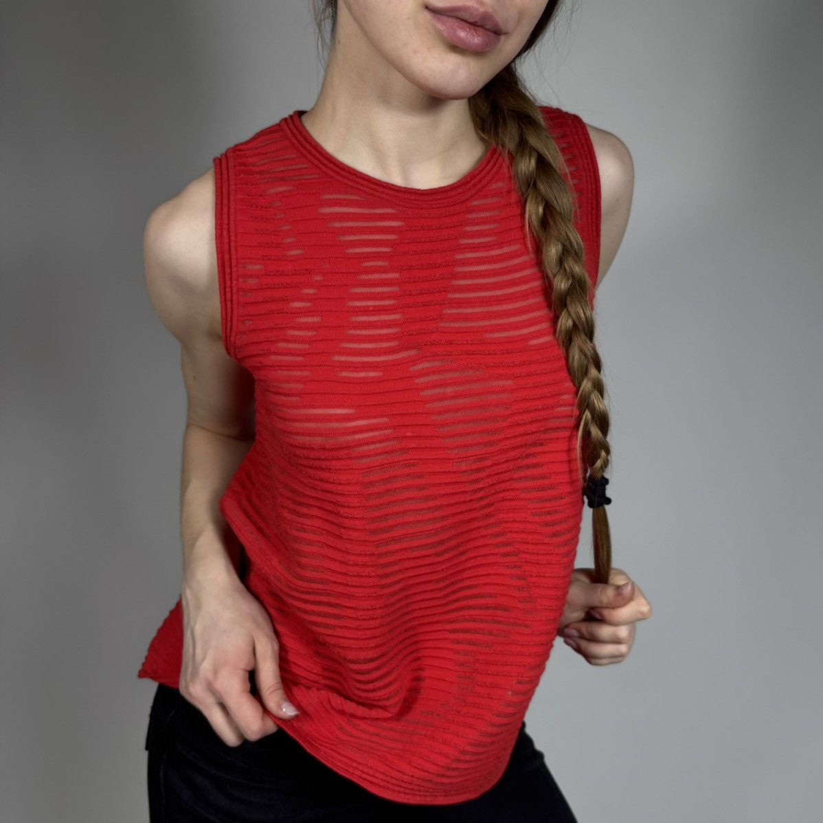 Missoni Vintage Y2K Missoni Luxury Abstract Mesh Print Sexy Tank Top Size M / US 6-8 / IT 42-44 - 1 Thumbnail