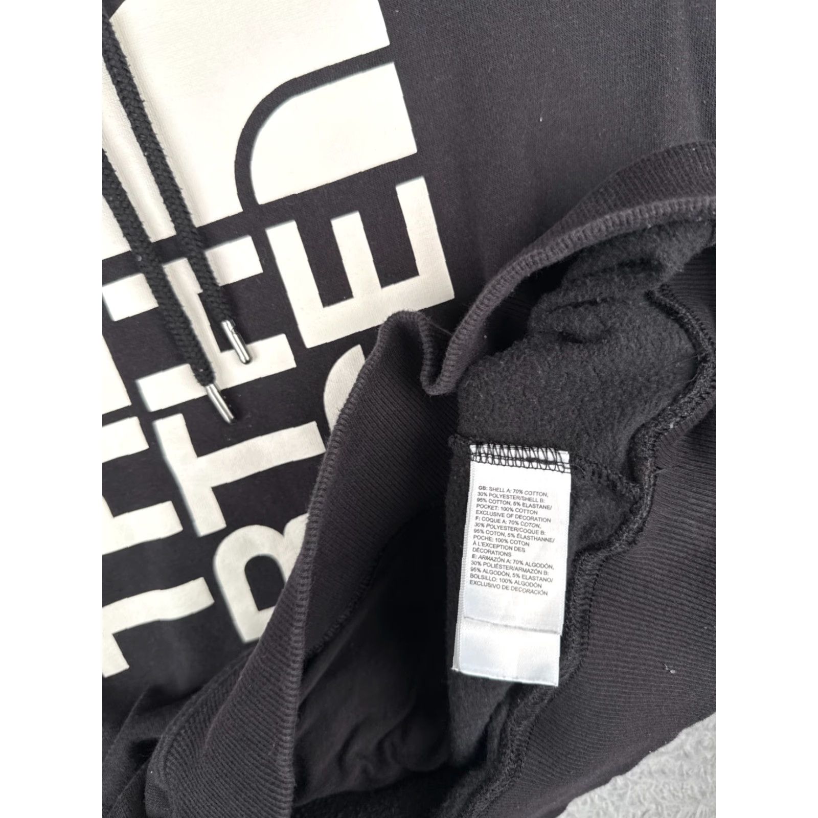 The North Face The North Face Hoodie Womens Large Black Pullover Cotton Blend Fleece Logo Pocket Hooded Sweater Size L / US 10 / IT 46 - 7 Thumbnail
