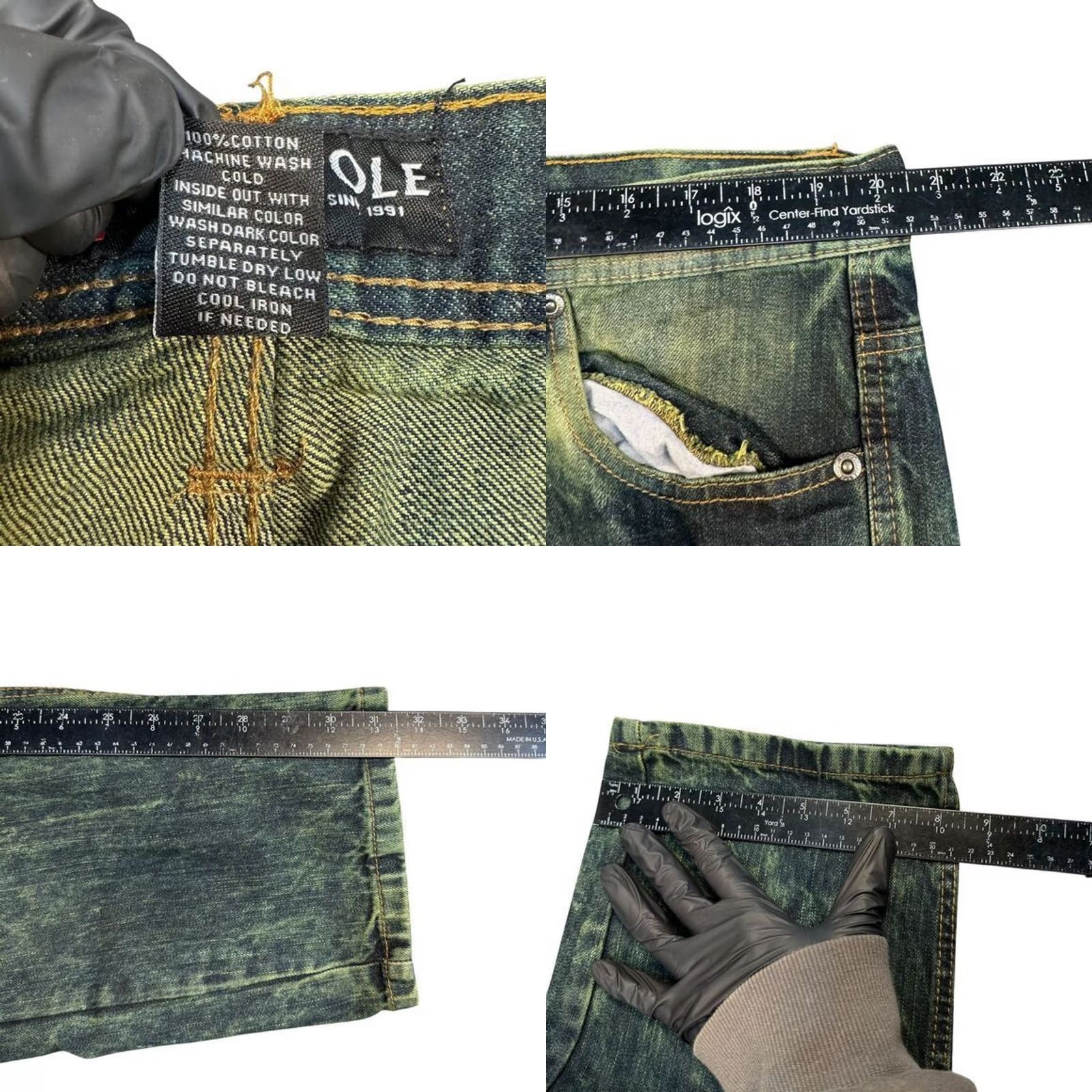 Southpole VINTAGE Southpole Jeans Mens 40x32 Distressed Acid Wash Skater Baggy Denim Cotton Wide-Leg 90s Rock Hip Hop Band Mens Size US 40 / EU 56 - 8 Thumbnail