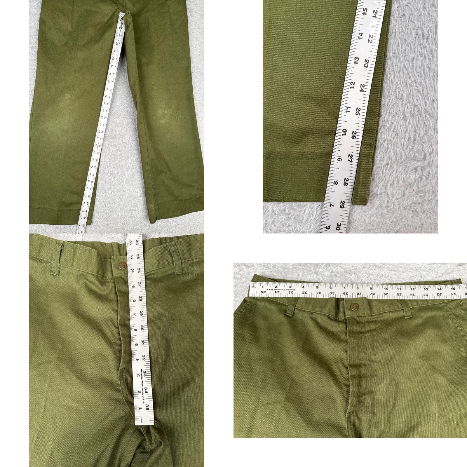 Vintage VINTAGE Boy Scouts Pants Men 34 Green Official Uniform Twill Cotton 34x29 READ Size US 34 / EU 50 - 8 Thumbnail