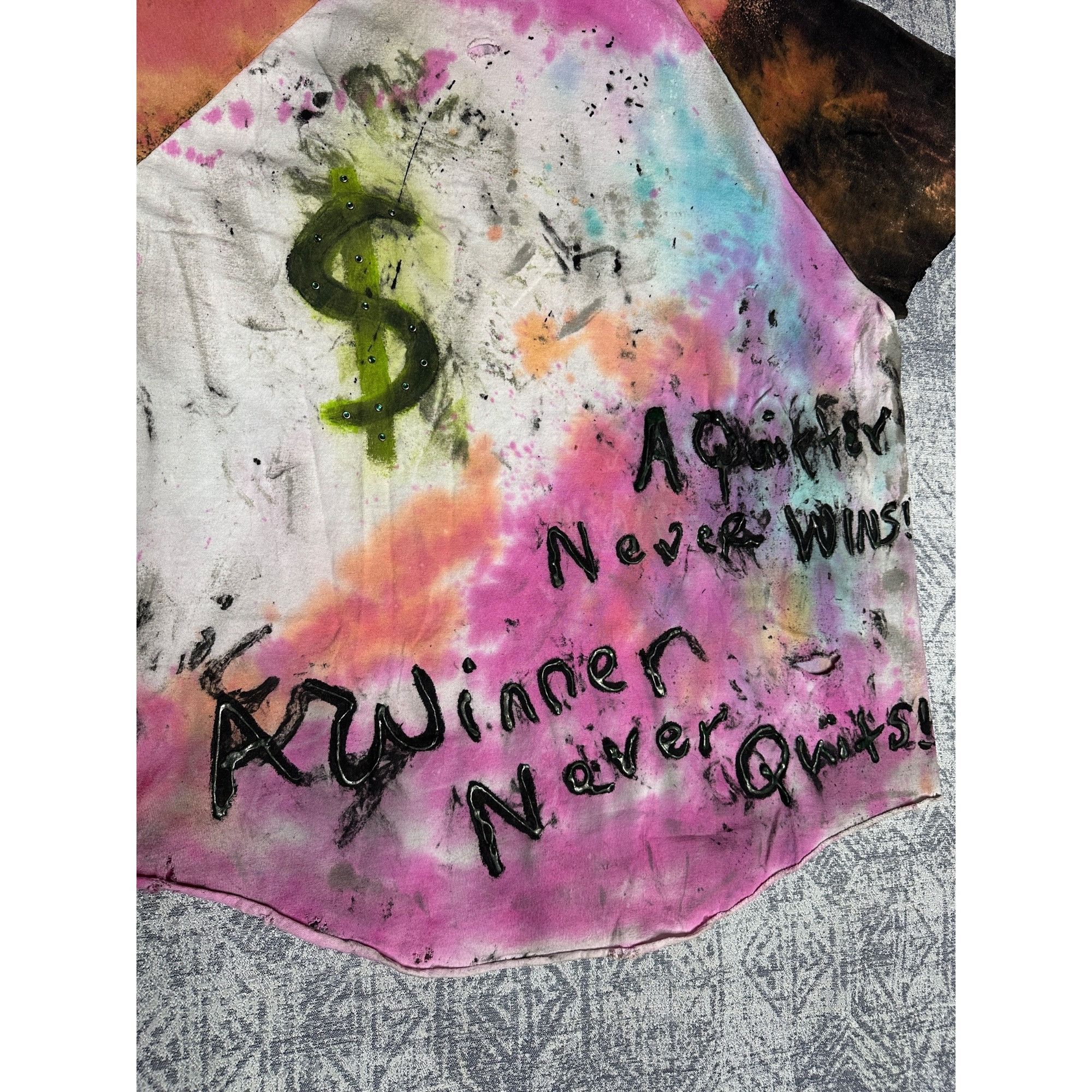 Vintage Custom Reworked Embellished Bleached Distressed Paint Staine Size US XL / EU 56 / 4 - 9 Thumbnail