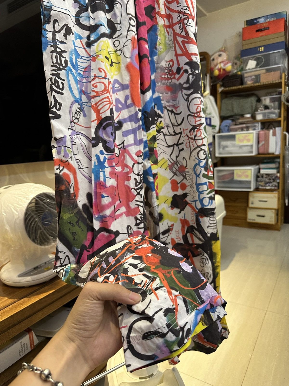 Vetements Graffiti Lounge Pants - Graffiti Print Grey