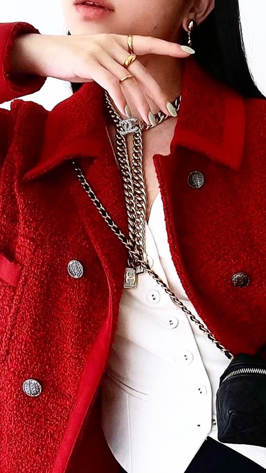 Chanel Chanel 97A Red Tweed Wool Jacket Size M / US 6-8 / IT 42-44 - 7 Thumbnail