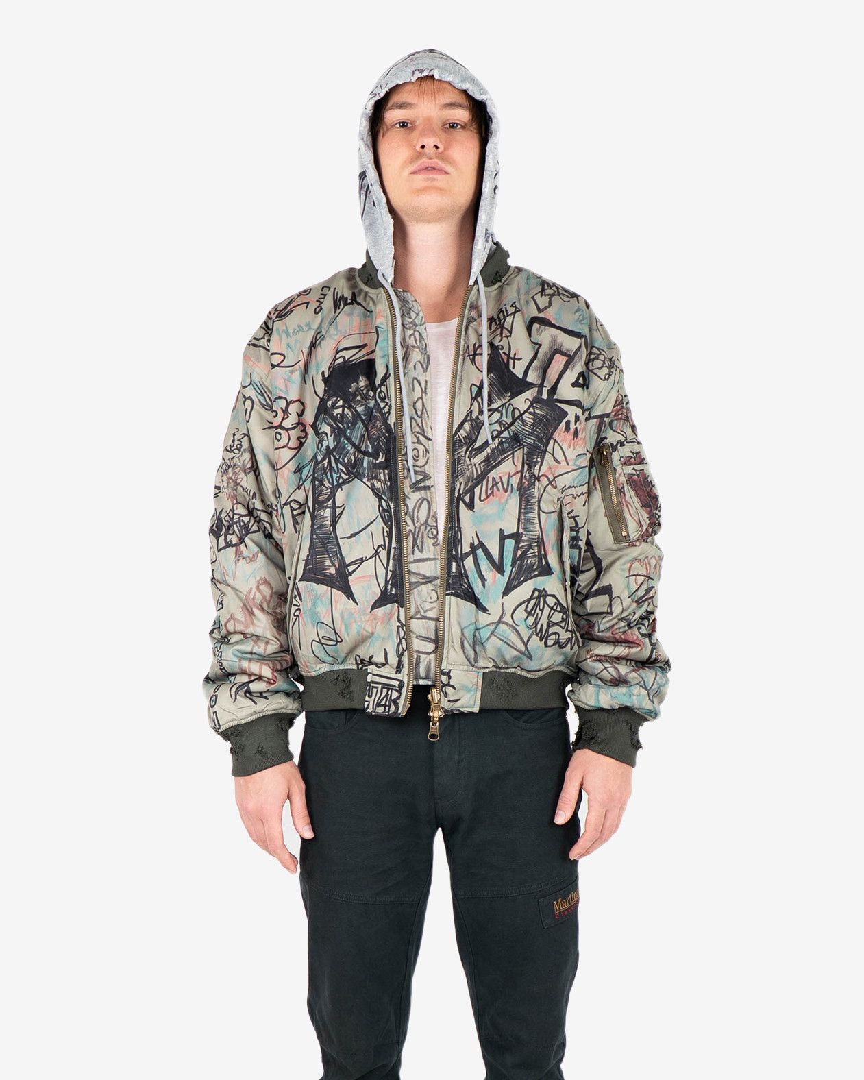 Mowalola Hooded Graffiti Bomber Size US L / EU 52-54 / 3 - 5 Thumbnail