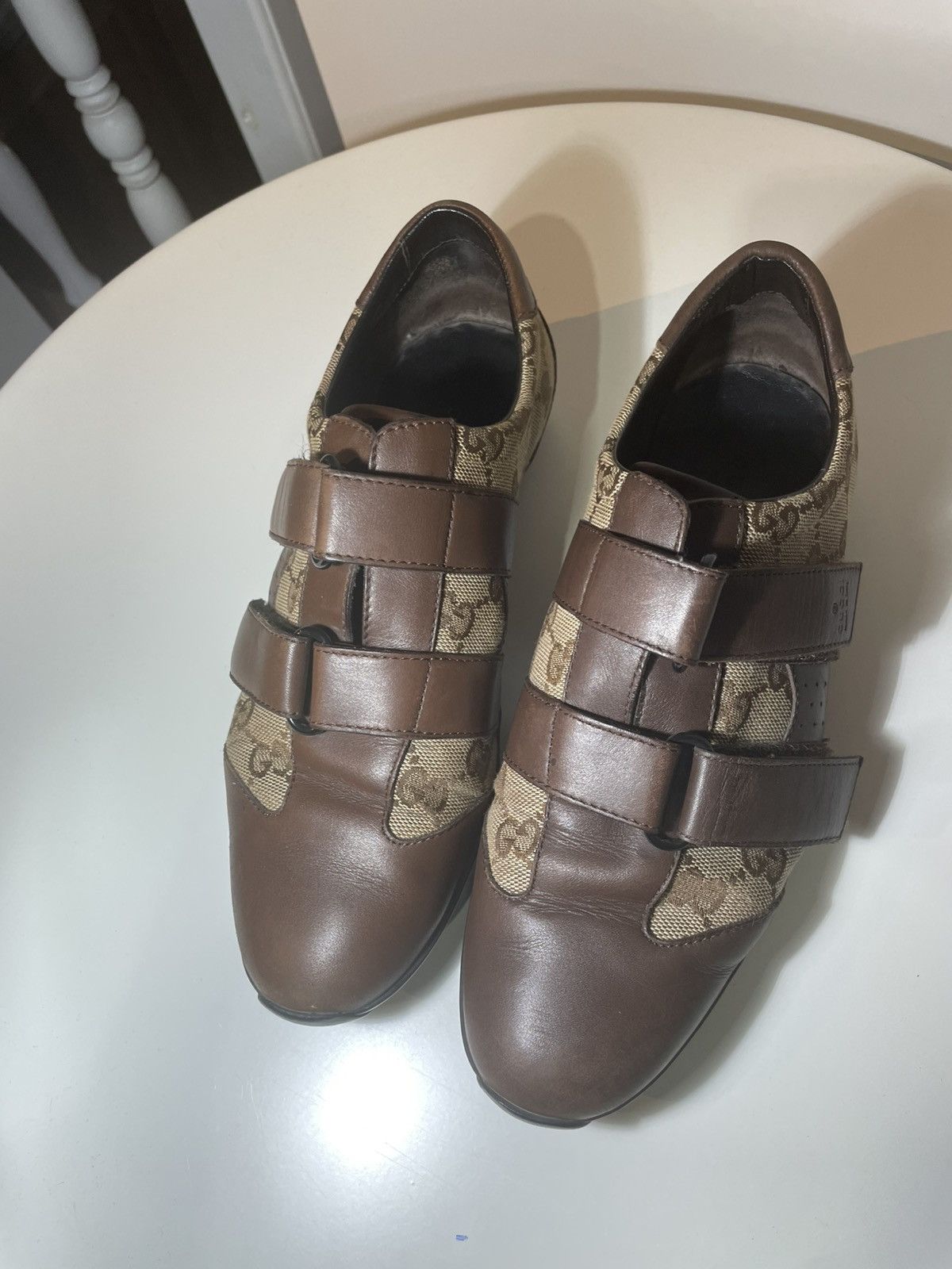 Gucci Gucci Tom Ford Era Brown Monogram Velcro Sneakers Size US 6.5 / IT 36.5 - 5 Thumbnail