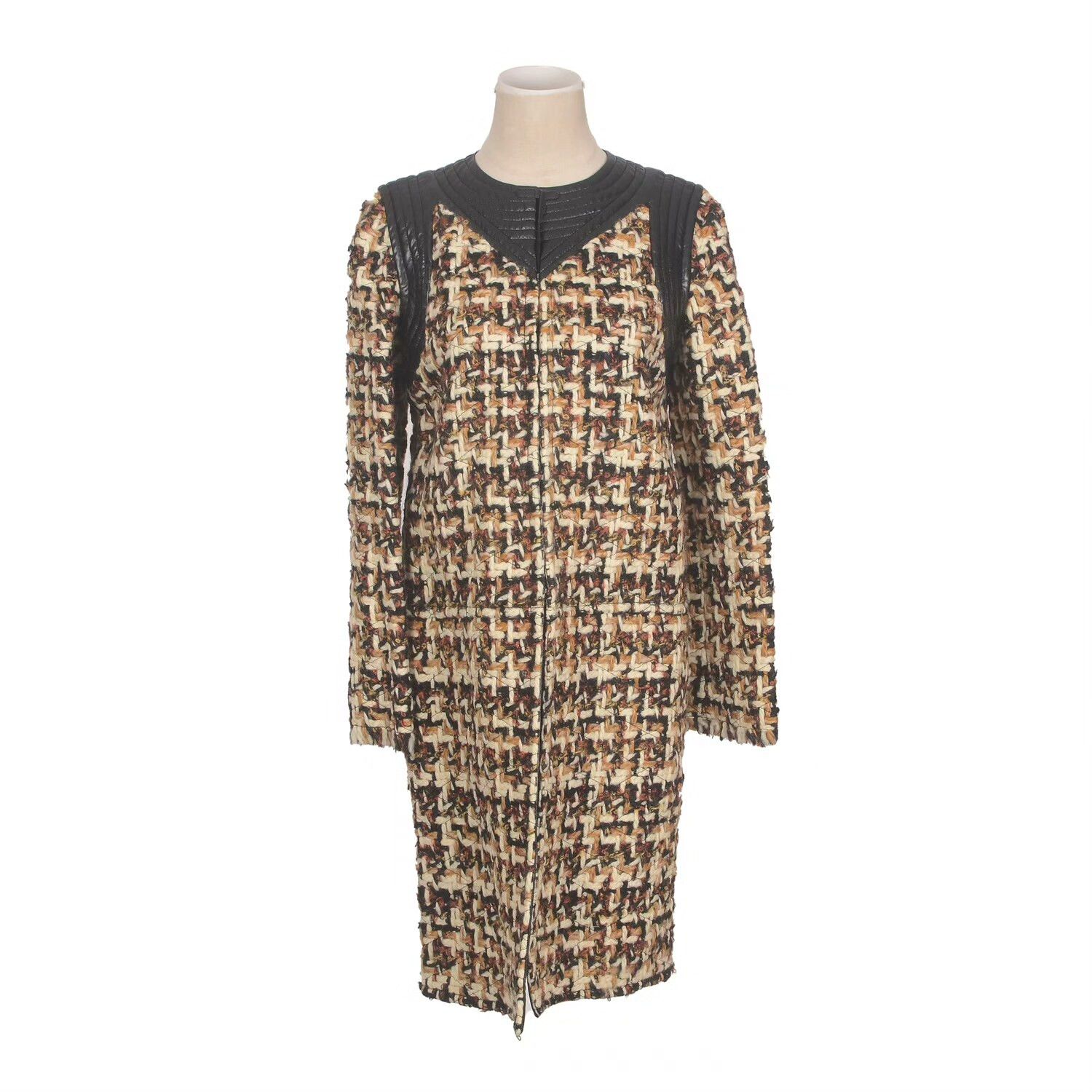 Louis Vuitton LV Tweed Coat with Leather Patches Size XXS / US 00 / IT 34 - 1 Thumbnail