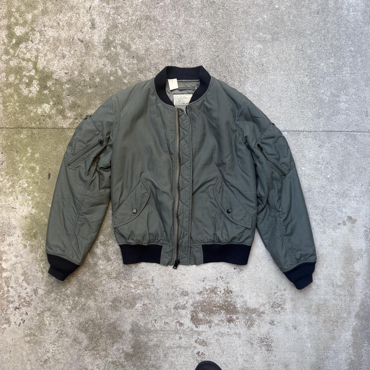 n.hoolywood green grey bomber jacket ma-1 flight l