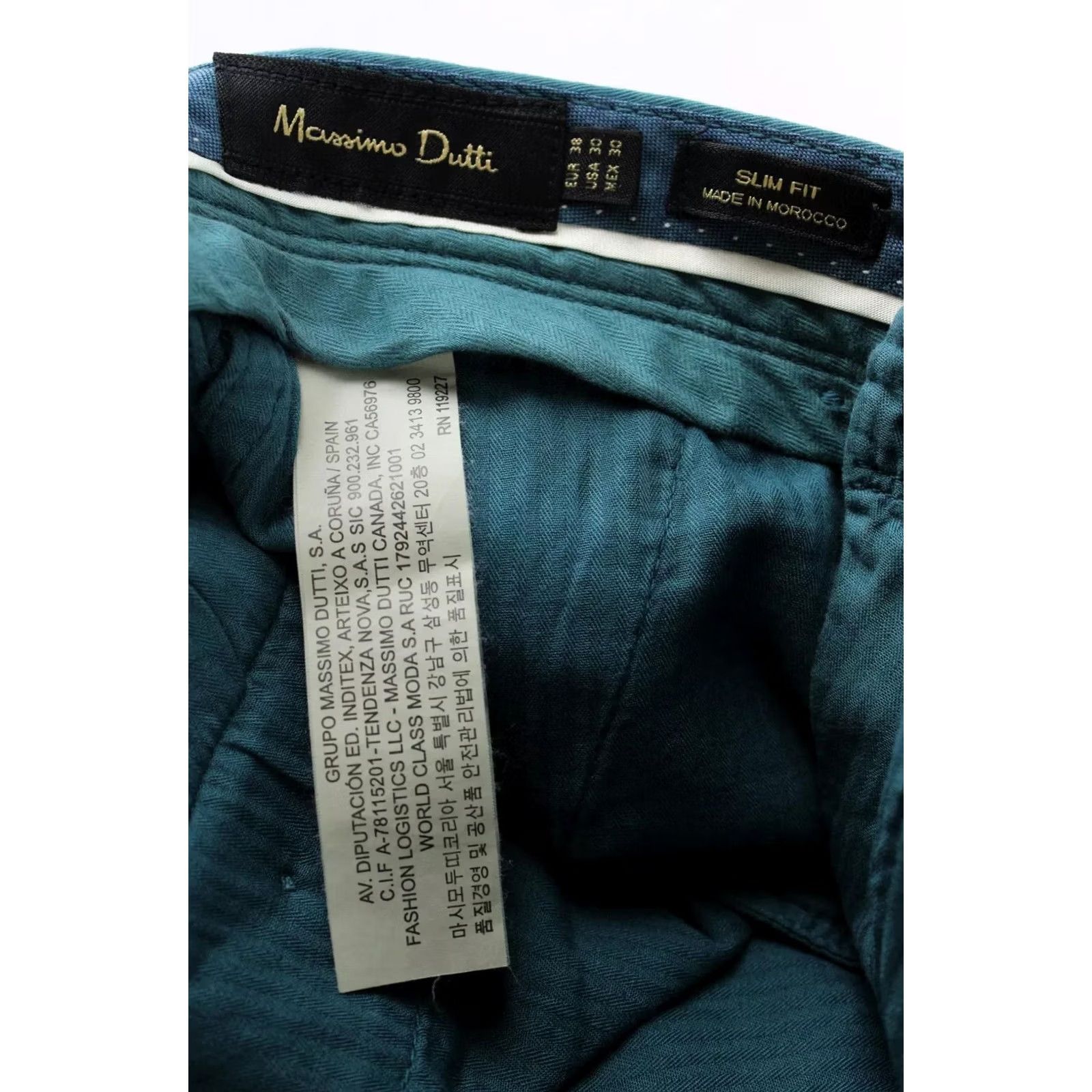 Massimo Dutti Massimo Dutti Trousers Men's US 30 Chino Stretchy Zip Fly Pockets Blue Slim 98% cotton 2% elastane Mens Size US 30 / EU 46 - 5 Thumbnail