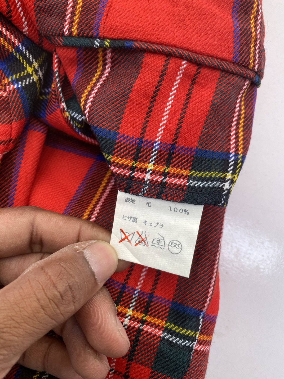 Other Vintage Y2K Plaid Tartan Trousers | Red Black High Rise Size US 30 / EU 46 - 9 Thumbnail