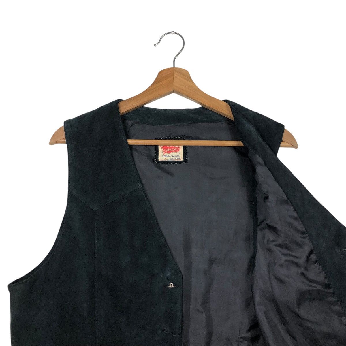 Genuine Leather 📌Vintage Leather Vest Biker Gumuintl Union Made Size US L / EU 52-54 / 3 - 13 Thumbnail