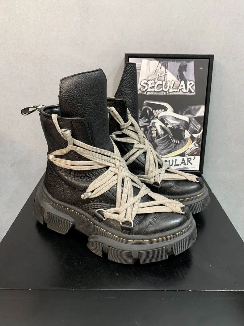 Rick Owens rick owensCo-branded crazy lace-up platform Doc Martens boo Size US 5.5 / EU 38 - 2 Thumbnail