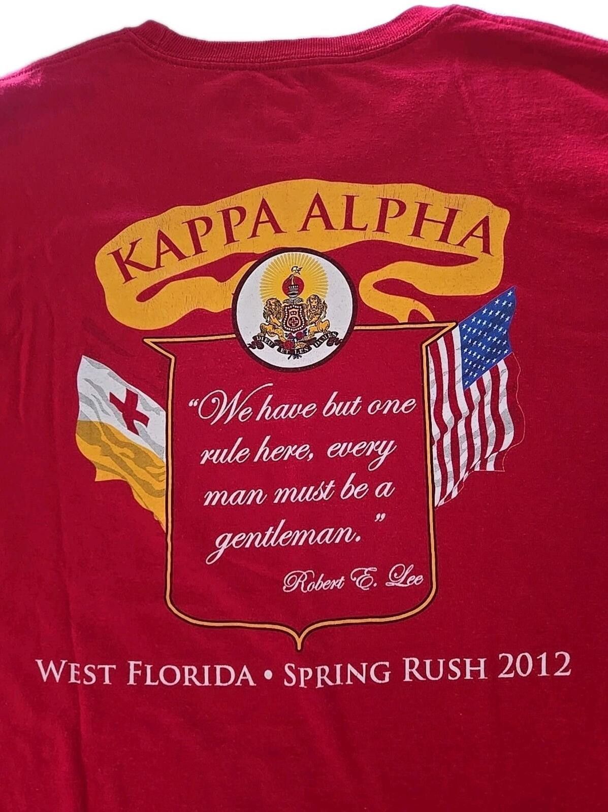 Hanes Red Kappa Alpha 2012 Spring Rush West FL LS T Shirt Mens M Size US M / EU 48-50 / 2 - 3 Thumbnail