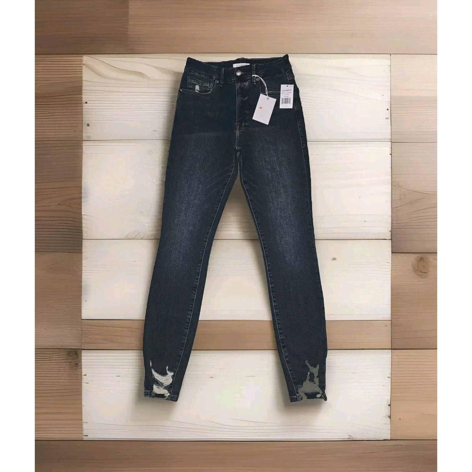 Good American GOOD AMERICAN Good Legs High Rise Frayed Hems Skinny Jeans Size 27" / US 4 / IT 40 - 3 Thumbnail