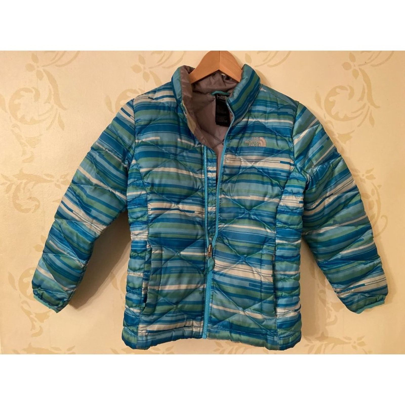 The North Face The North Face 550 Blue Multi Color Down Jacket Girls Med Size L / US 10 / IT 46 - 1 Thumbnail