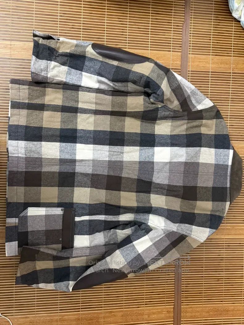 Junya Watanabe Junya Watanabe Men's Plaid Patchwork Leather Sleeve Jacket Size US L / EU 52-54 / 3 - 2 Thumbnail