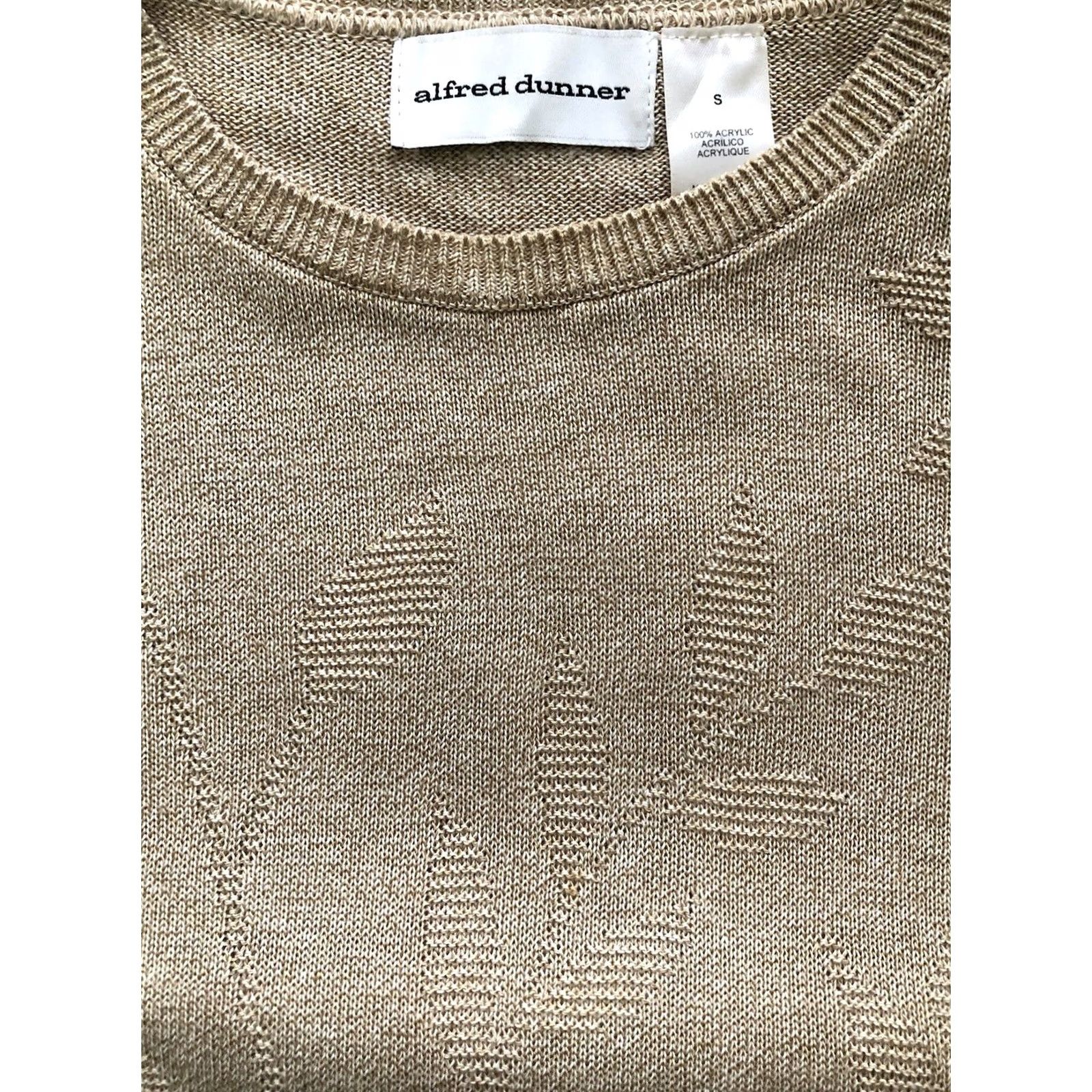 Vintage Alfred Dunner Sweater Knit S Gold Tan ShortSleeve Office Cottage Capsule Size S / US 4 / IT 40 - 5 Thumbnail