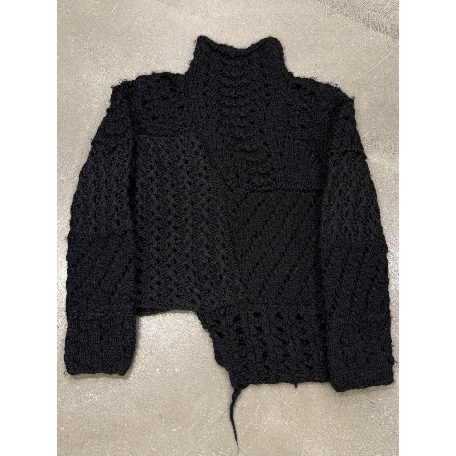 Giorgio Armani 1990s Emporio Armani patchwork heavy hand knitted sweater Size XXL / US 16-18 / IT 52-54 - 1 Thumbnail