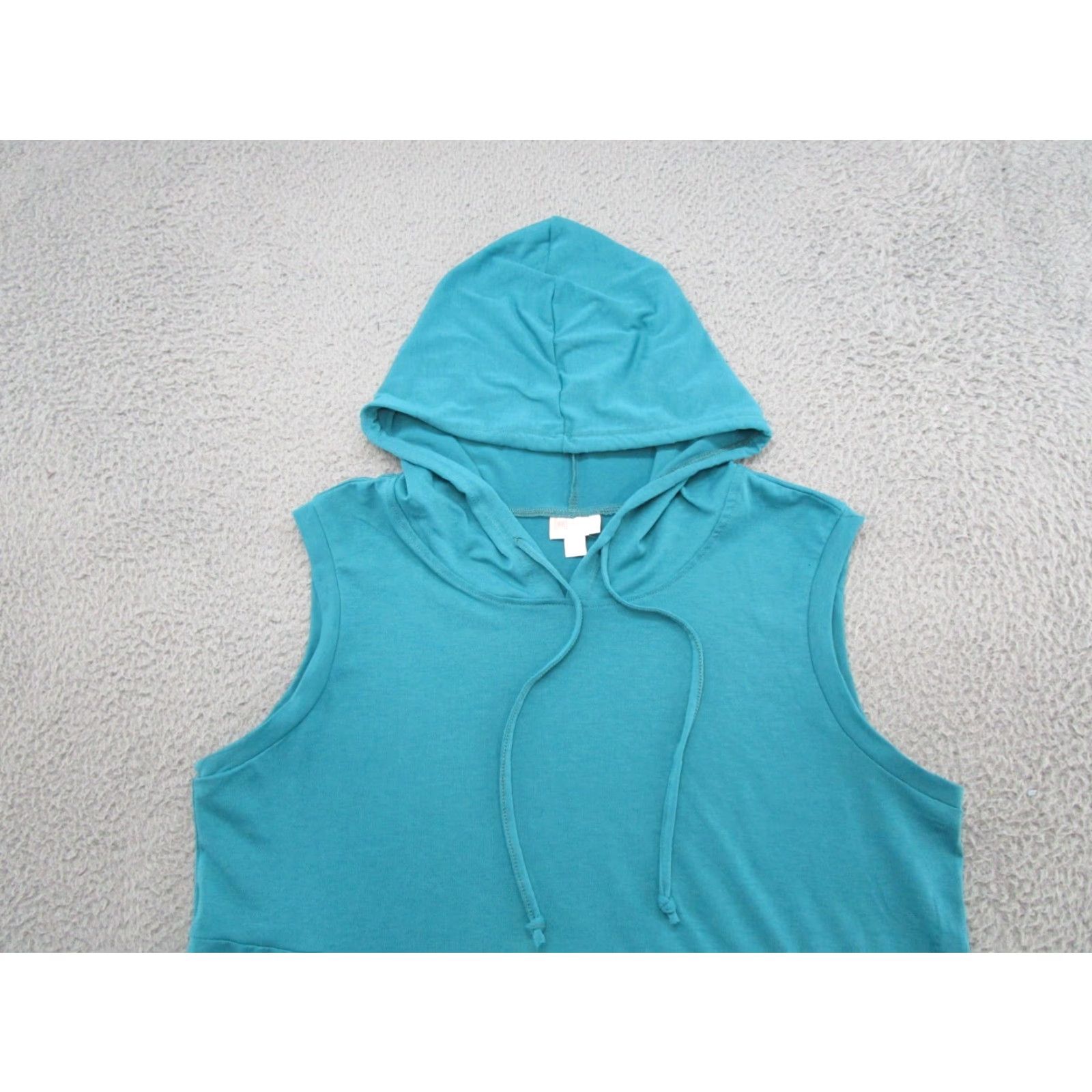 Vintage LuLaRoe Hoodie Women's Sleeveless Blue Drawstring XL Stretch Athletic Workout Shirt Size XL / US 12-14 / IT 48-50 - 3 Thumbnail