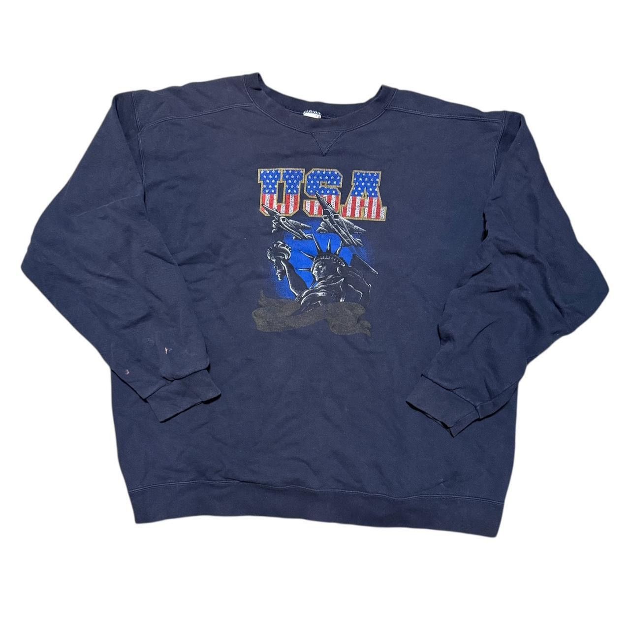Vintage 90s Statue of Liberty USA Sweatshirt Size US XXL / EU 58 / 5 - 1 Thumbnail